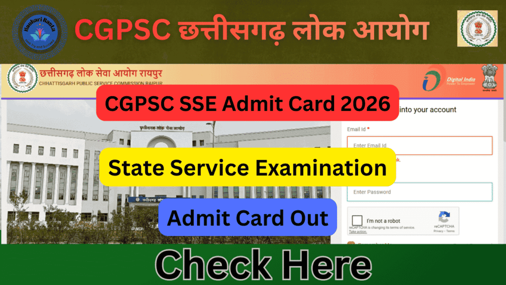 CGPSC SSE Admit Card 2026